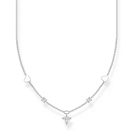 E-shop THOMAS SABO náhrdelník Hearts and white stones silver náhrdelník KE2154-051-14