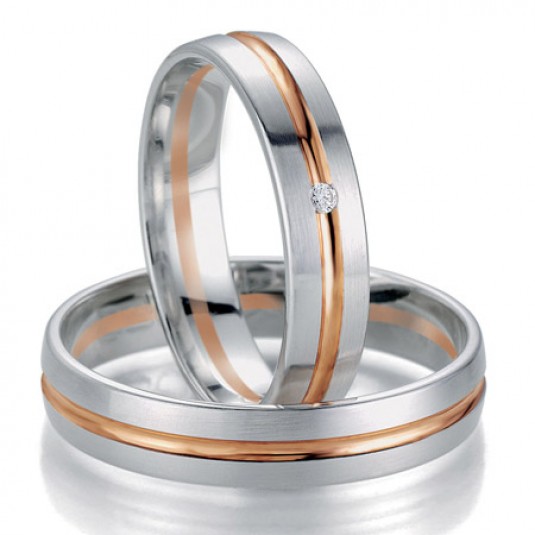 Levně Breuning zlaté snubní prsteny BR48/07055BI+BR48/07056BI