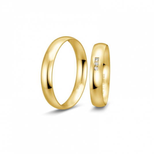 BREUNING zlaté snubní prsteny BR48/04407YG+BR48/14407YG