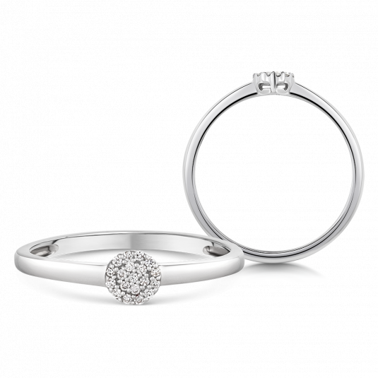 SOFIA DIAMONDS zlatý zásnubný prsteň s diamantmi 0,05 ct UDRG50429W-H-I1