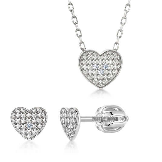SOFIA zlatý set náhrdelník a náušnice srdcia AUBGCE54G1P-ZY+AUBGCE24G0P-ZY