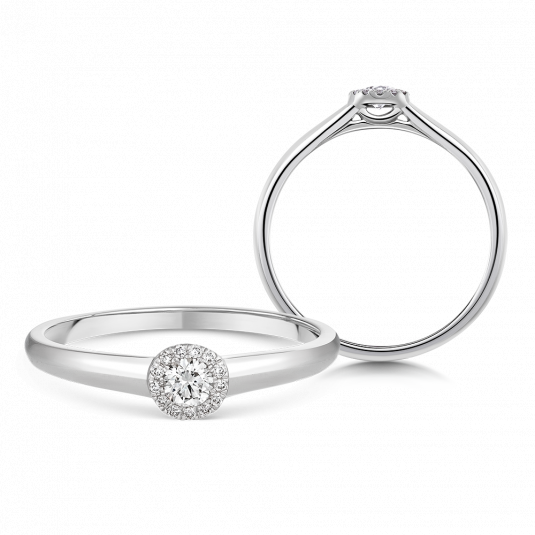 SOFIA DIAMONDS zlatý zásnubný prsteň s diamantmi 0,13 ct UDRG46330W-H-I1