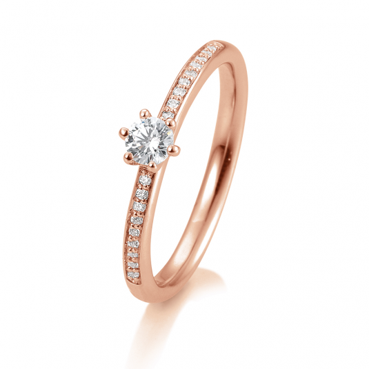 SOFIA DIAMONDS Prsteň 14 k ružové zlato s diamantmi 0,29 ct BE41/05805-R
