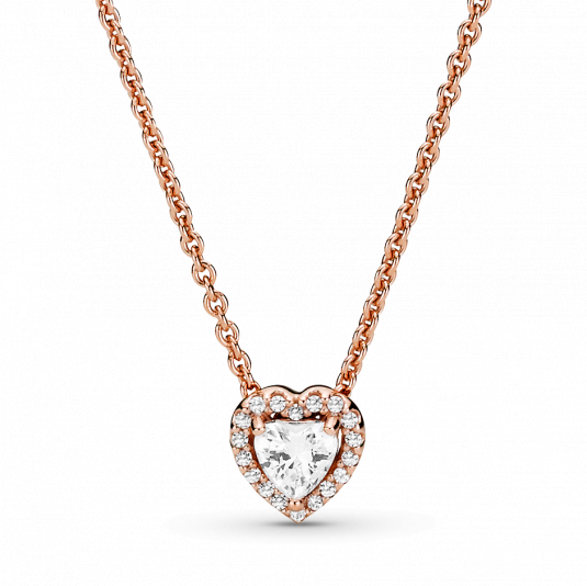 PANDORA pozlátený náhrdelník Trblietavé srdce 388425C01-45