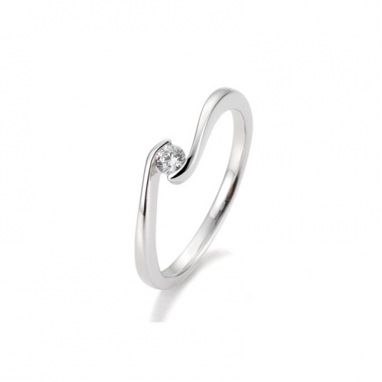 E-shop SOFIA DIAMONDS prsteň z bieleho zlata s diamantom 0,10 ct prsteň BE41/85940-W