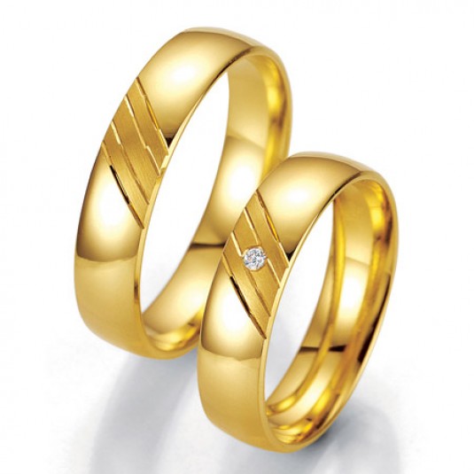 Breuning zlaté snubní prsteny BR48/07015YG+BR48/07016YG