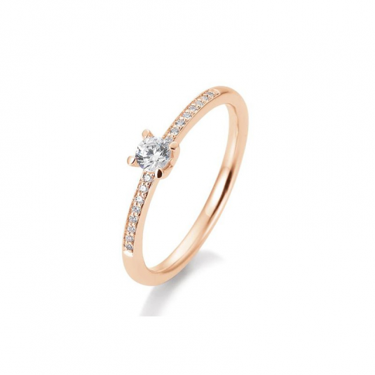 SOFIA DIAMONDS prsteň z ružového zlata s diamantom 0,23 ct BE41/85951-R