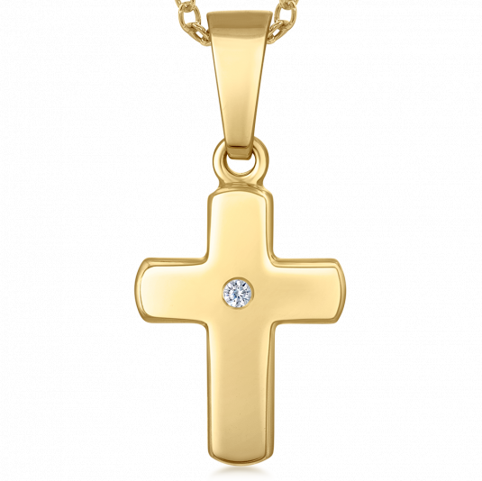 SOFIA zlatý prívesok krížik s diamantom PAC301-061