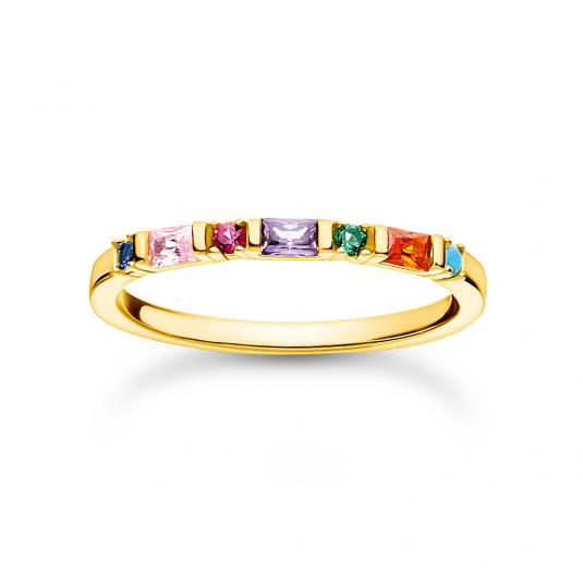 E-shop THOMAS SABO prsteň Ring colourful stones gold prsteň TR2348-488-7
