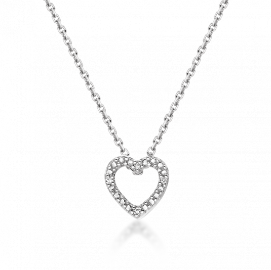SOFIA DIAMONDS zlatý náhrdelník so srdcom a diamantmi 0,14 ct GEMCS27436-28