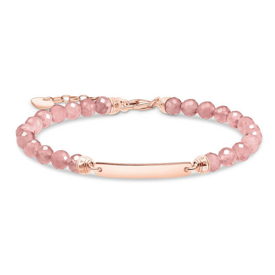THOMAS SABO strieborný náramok Pink pearls rosegold A2042-415-9-L19V