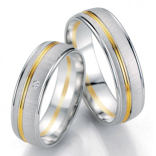 Levně Breuning zlaté snubní prsteny BR48/07057BI+BR48/07058BI