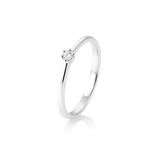 SOFIA DIAMONDS prsteň z bieleho zlata s diamantom 0,05 ct BE41/85770-W