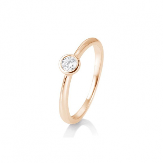 SOFIA DIAMONDS prsteň z ružového zlata s diamantom 0,15 ct BE41/85128-6-R