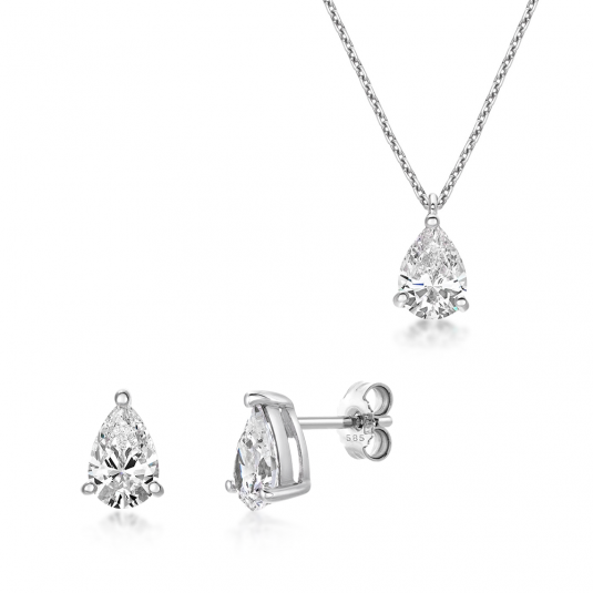 SOFIA zlatý set náhrdelník a náušnice so zirkónmi GEMBO17796-40+GEMCS23680-35