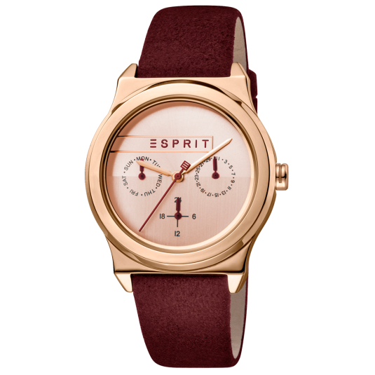 E-shop ESPRIT dámske hodinky Magnolia Multi Rosegold Bordeaux hodinky ES1L077L0035