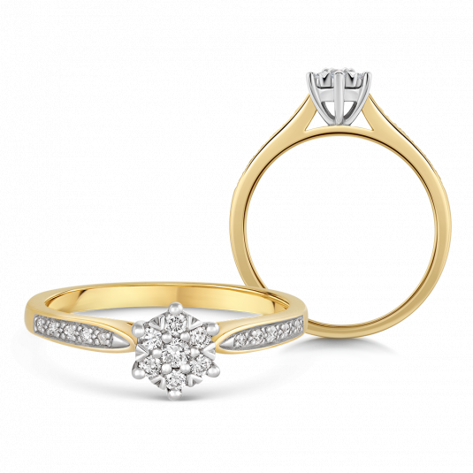 SOFIA DIAMONDS zlatý zásnubný prsteň s diamantom 0,165 ct AUBFKW04BEP-H-I
