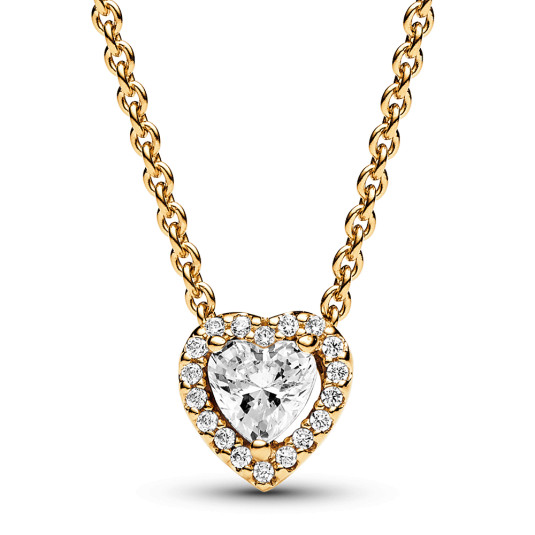PANDORA pozlátený náhrdelník Žiarivé srdce 368425C01-45