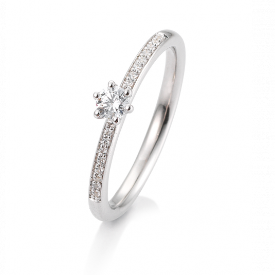 E-shop SOFIA DIAMONDS Prsteň 14 k biele zlato s diamantmi 0,23 ct prsteň BE41/05804-W