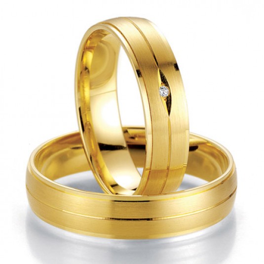 Levně Breuning zlaté snubní prsteny BR48/07017YG+BR48/07018YG