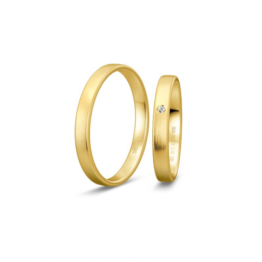 BREUNING zlaté snubní prsteny BR48/04411YG+BR48/14411YG