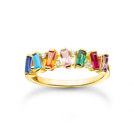 THOMAS SABO prsteň Ring colourful stones gold TR2346-488-7