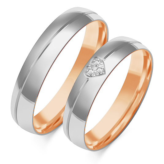 SOFIA zlatý pánský snubní prsten ZSOP-26MRG+WG