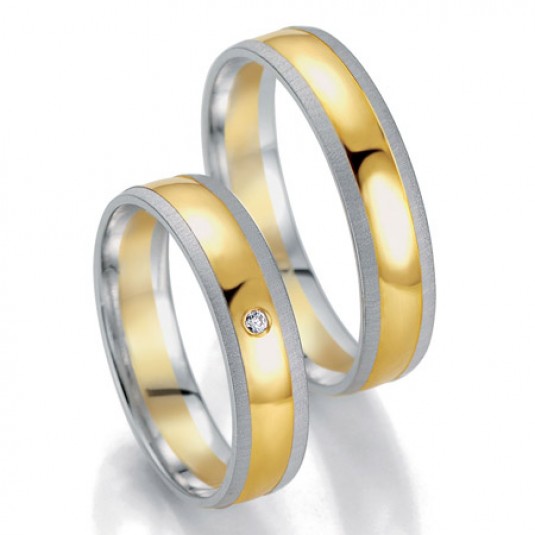 Levně Breuning zlaté snubní prsteny BR48/07059BI+BR48/07060BI