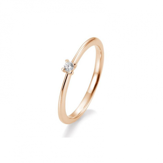SOFIA DIAMONDS prsteň z ružového zlata s diamantom 0,05 ct BE41/05632-R