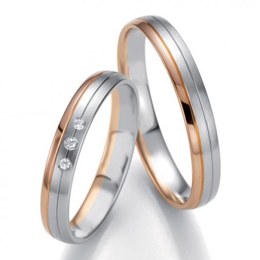 Levně Breuning zlaté snubní prsteny BR48/07127BI+BR48/07128BI