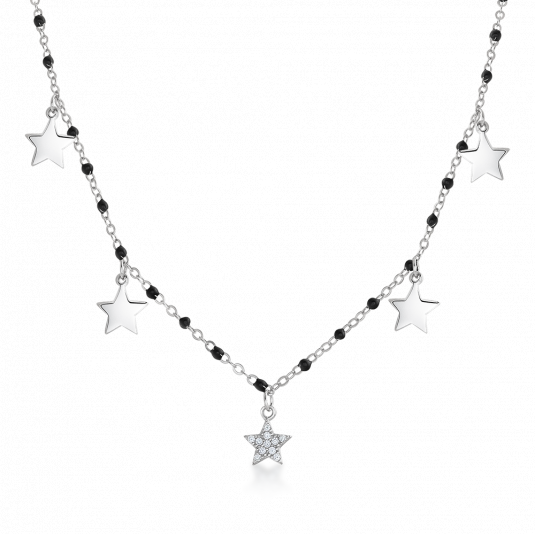 SOFIA strieborný náhrdelník s hviezdičkami IS035CT022