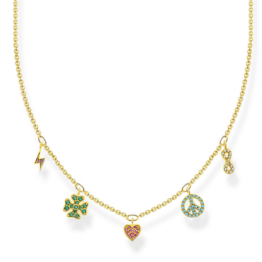 THOMAS SABO náhrdelník Symbols multicoloured gold KE2123-488-7