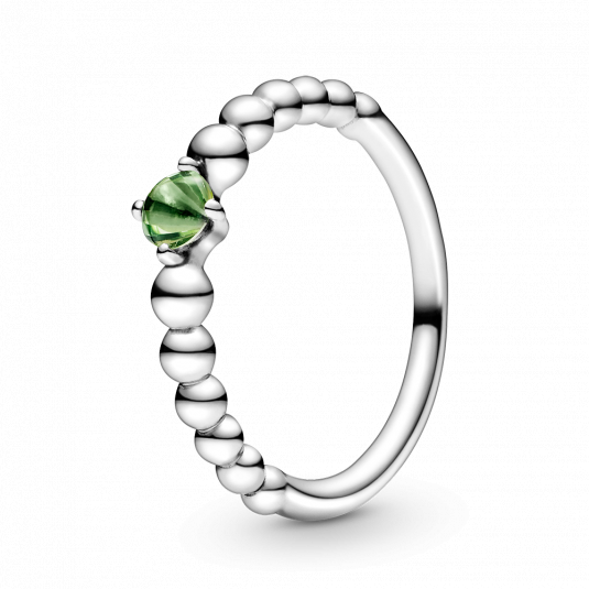 PANDORA prsteň s krištáľom zelenej farby 198867C10