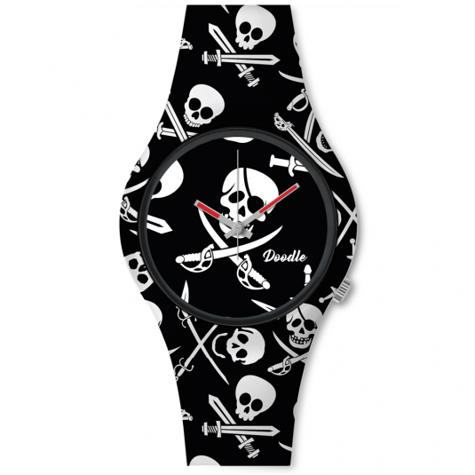 E-shop DOODLE unisex hodinky Black Pirates Skulls hodinky DOSK002