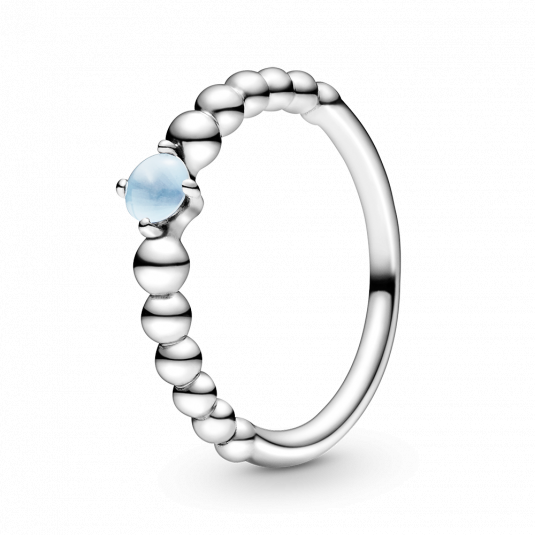 E-shop PANDORA prsteň s krištáľom nebesky modrej farby prsteň 198867C07