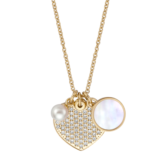 E-shop ESPRIT oceľový náhrdelník so srdiečkom a perlou náhrdelník ESNL01472245