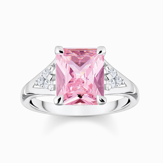 THOMAS SABO prsteň Pink and white stones TR2362-051-9