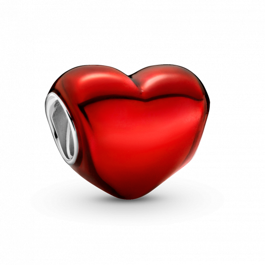 E-shop PANDORA korálka Metalické červené srdce korálka 799291C02