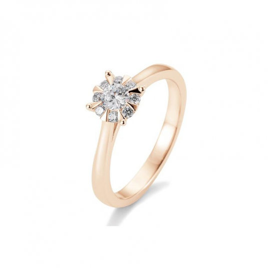 SOFIA DIAMONDS prsteň z ružového zlata s diamantom 0,39 ct BE41/05765-R