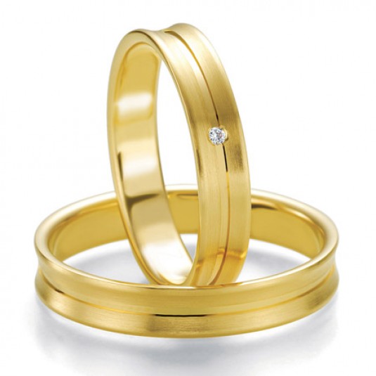 Levně Breuning zlaté snubní prsteny BR48/07129YG+BR48/07130YG