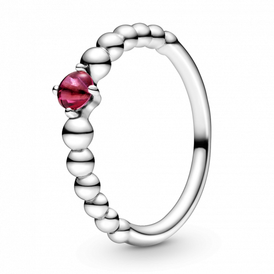 E-shop PANDORA prsteň s krištáľom výraznej červenej farby prsteň 198867C02