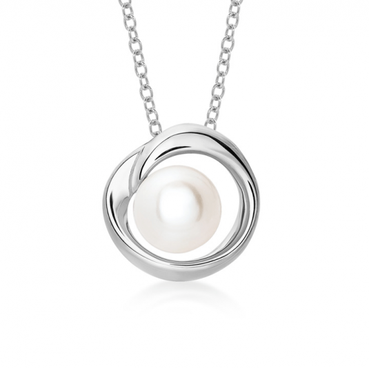 E-shop SOFIA strieborný prívesok s bielou sladkovodnou perlou prívesok AEAP2638WFM/R