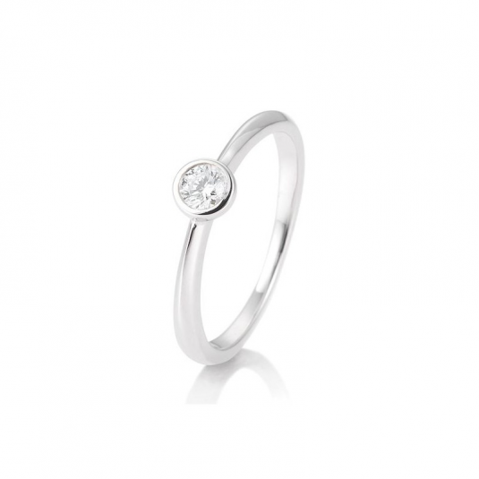 SOFIA DIAMONDS prsteň z bieleho zlata s diamantom 0,15 ct BE41/85128-6-W