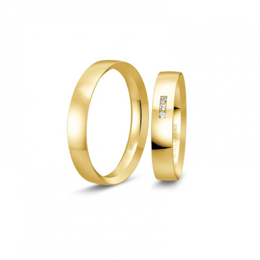 BREUNING zlaté snubní prsteny BR48/04417YG+BR48/14417YG