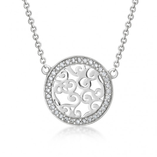 SOFIA strieborný náhrdelník kruh s ornamentmi CK2010243610-38-45
