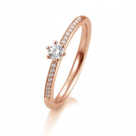 E-shop SOFIA DIAMONDS Prsteň 14 k ružové zlato s diamantmi 0,23 ct prsteň BE41/05804-R