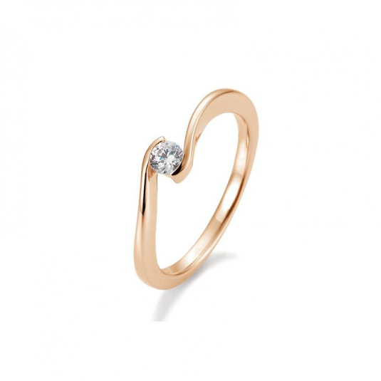 SOFIA DIAMONDS prsteň z ružového zlata s diamantom 0,15 ct BE41/85941-R