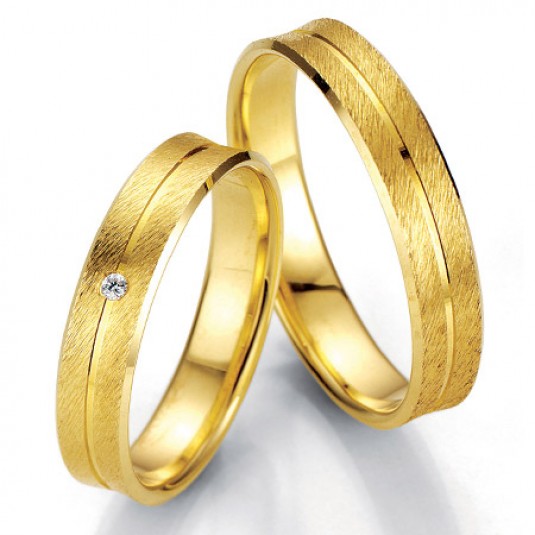 Levně Breuning zlaté snubní prsteny BR48/07001YG+BR48/07002YG