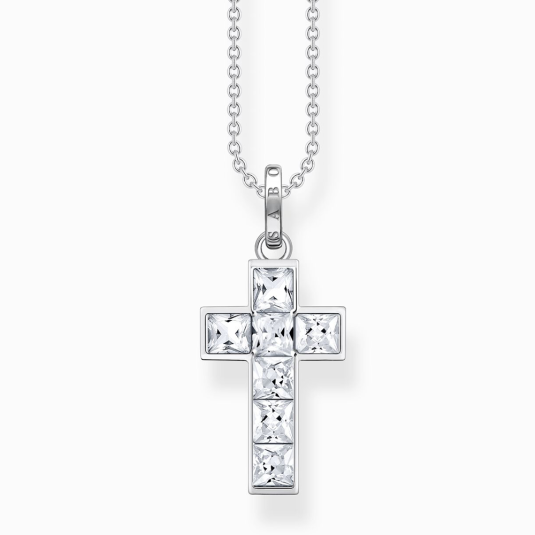 THOMAS SABO náhrdelník Cross with white stones KE2166-051-14