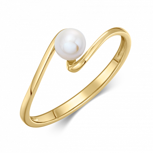 SOFIA zlatý prsteň s perlou AUBDJR04J0P-O3